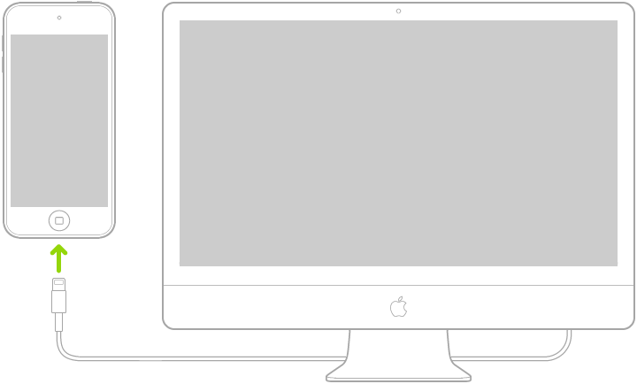 iPod touch collegato a un Mac.