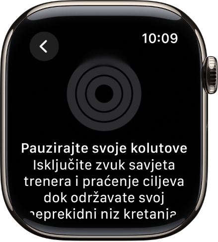 Zaslon za pauziranje kolutova.