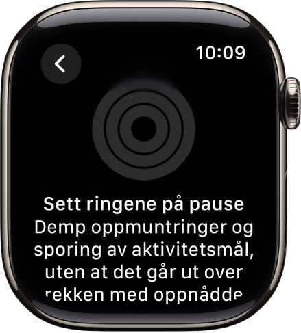 Sett ringene på pause-skjermen.
