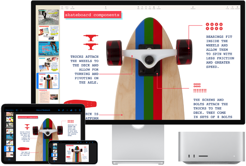 جهاز Mac Studio بجوار أجهزة متنوعة تصل إلى محتوى iCloud نفسه.
