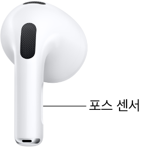 AirPods 3의 양쪽 각 스템에 있는 포스 센서 위치.