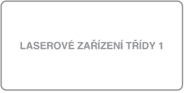 Štítek s textem „Laserový produkt třídy 1“.