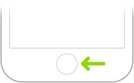 The Home button (Touch ID) at the bottom of iPhone.