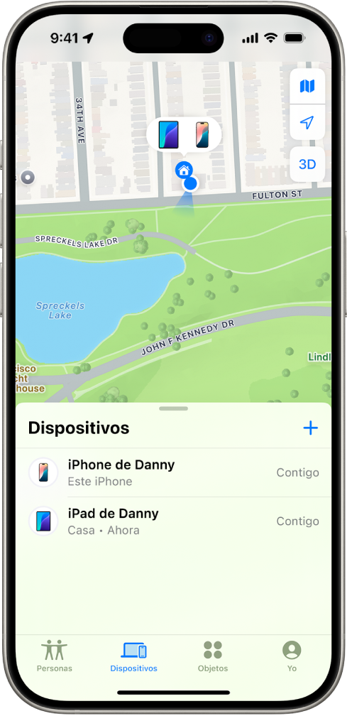 Pantalla Buscar con dos dispositivos en casa.